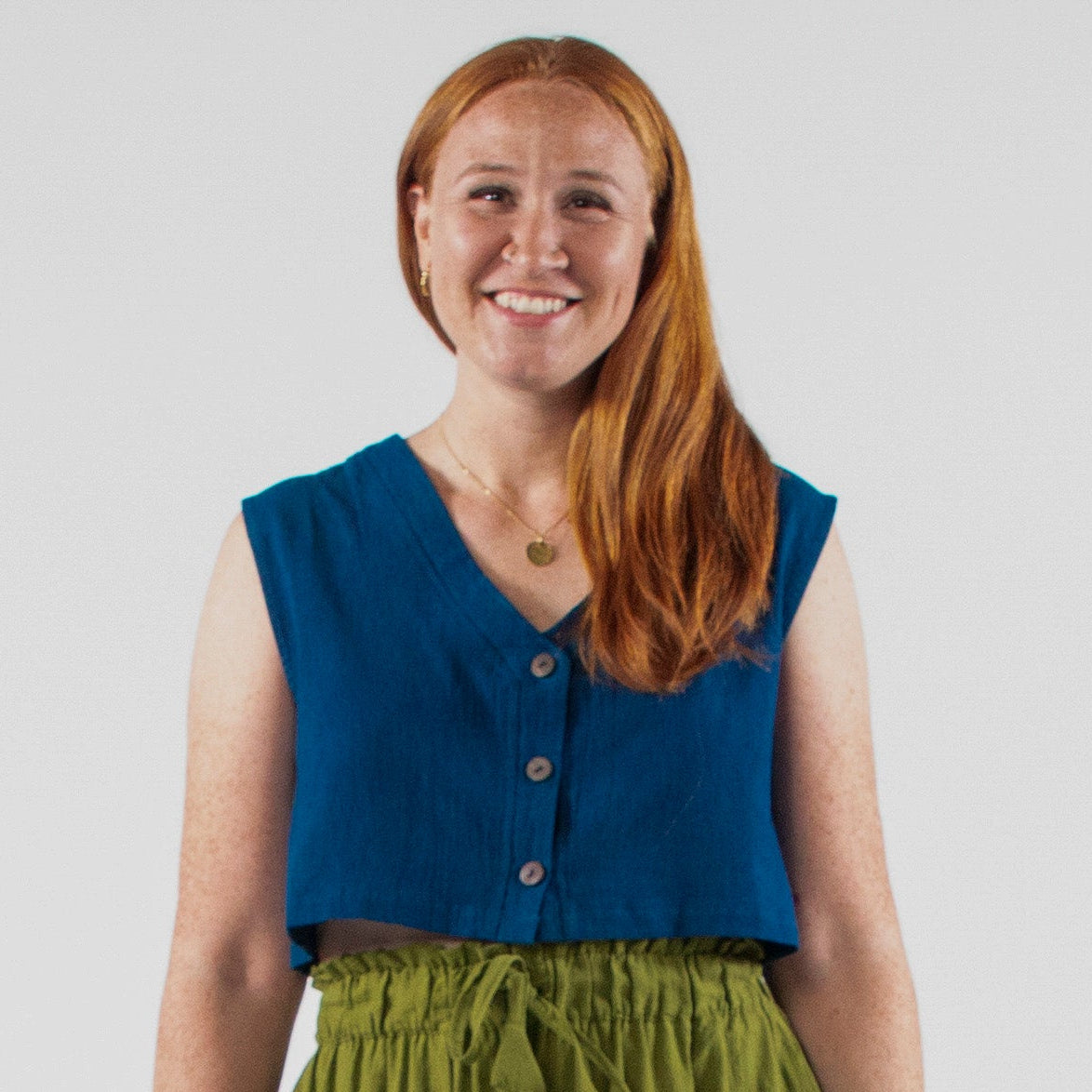 Aarti Reversible Top/Vest, Indigo *botanical dye