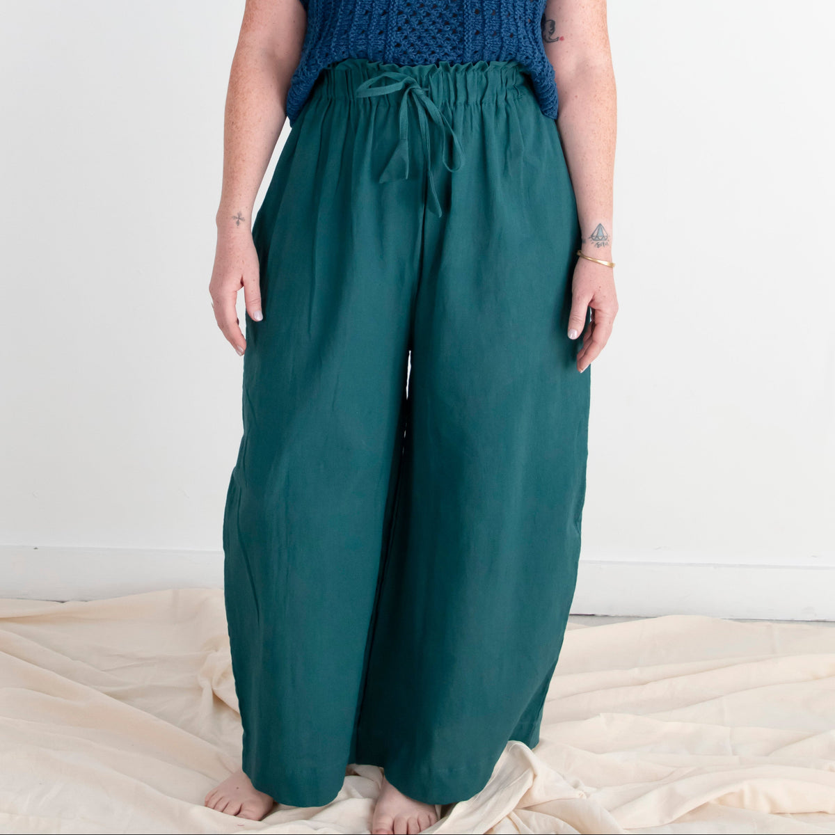 Rabina Trousers, ocean teal double dye