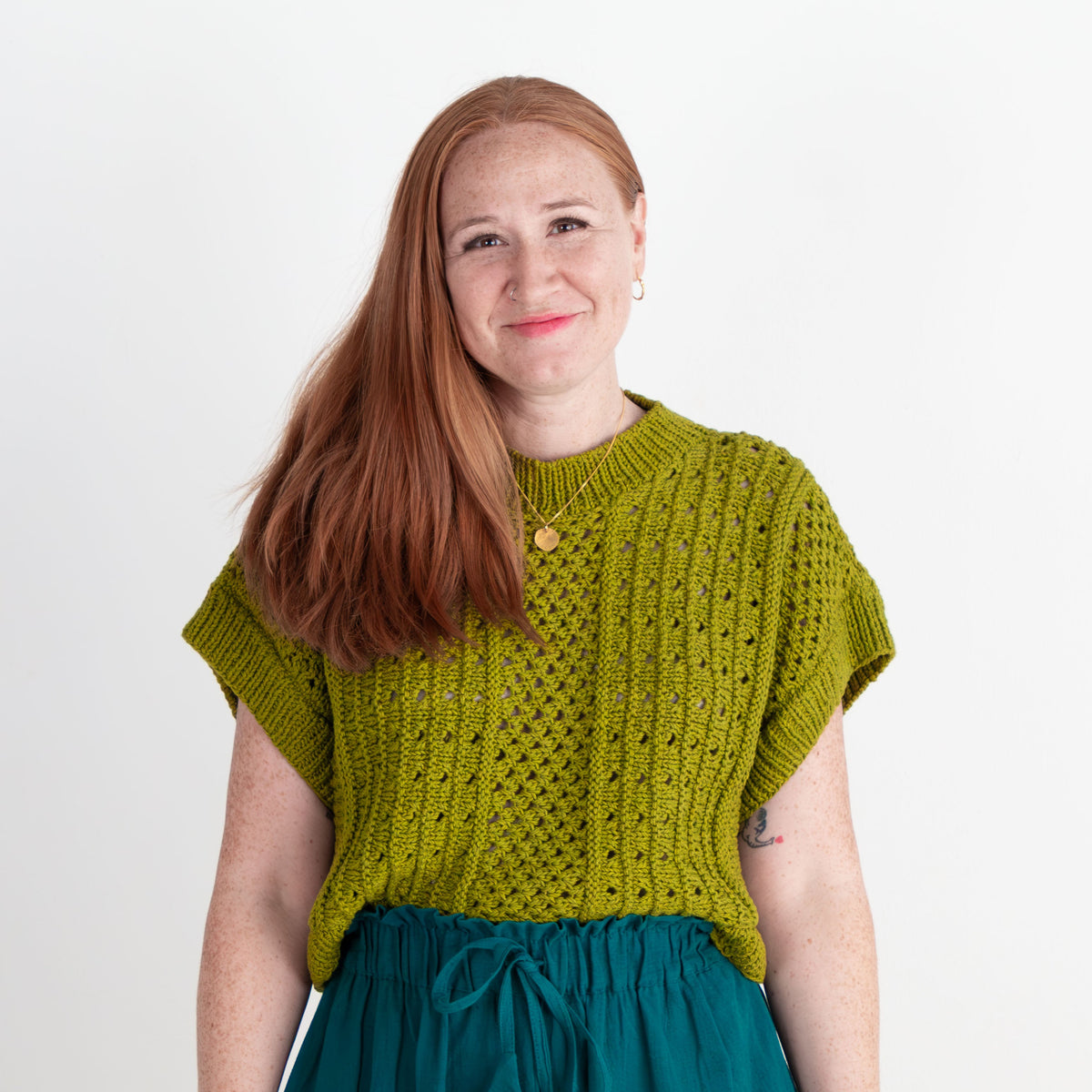 Sleeveless Anita Sweater, matcha green