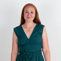 Simran Reversible Wrap Top, ocean teal double dye