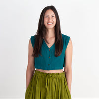 Aarti Reversible Top/Vest, ocean teal double dye