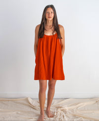 Anu Mini Dress, red orange double dye
