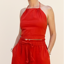 Patan Top, red orange double dye