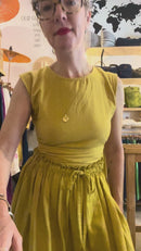 Padmasana Skirt/Dress, mustard pinstripe