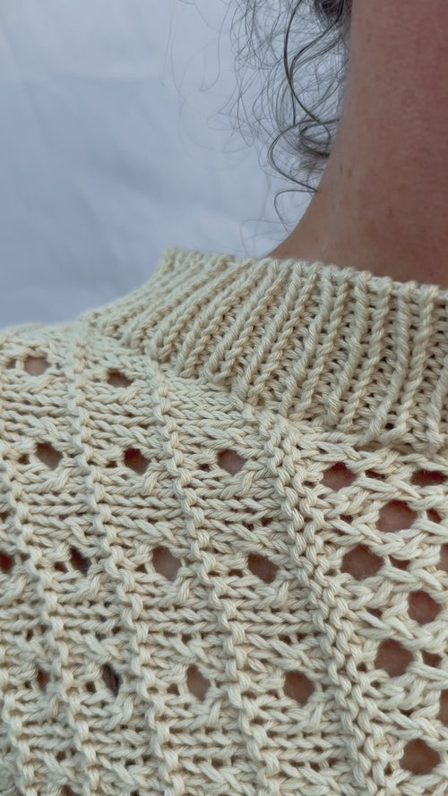 Hand Knit Anita Sweater, cream