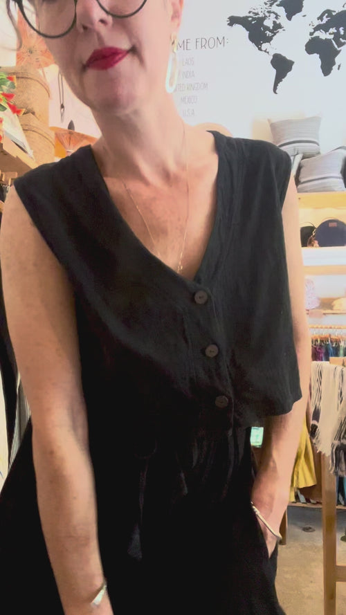 Aarti Reversible Top/Vest, Black