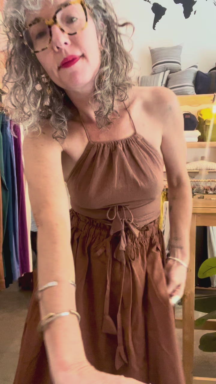 Padmasana Skirt/Dress, rust *botanical dye