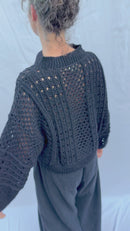 Hand Knit Anita Sweater, black