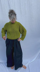 Hand Knit Anita Sweater, matcha green