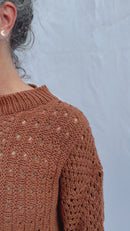 Hand Knit Anita Sweater, rust *botanical dye