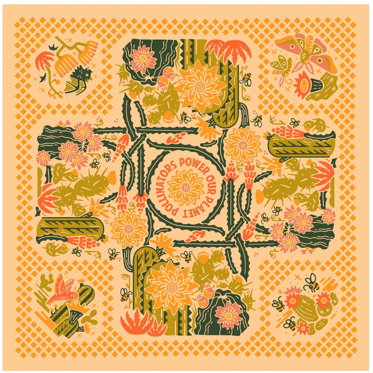 "Prickly Pollinators" Bandana