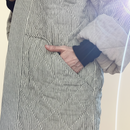 Nabina Quilted Jacket, black & white pinstripes