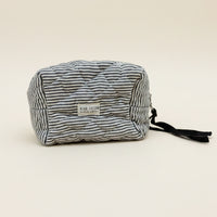 Quilted Toiletries Bag, pinstripes