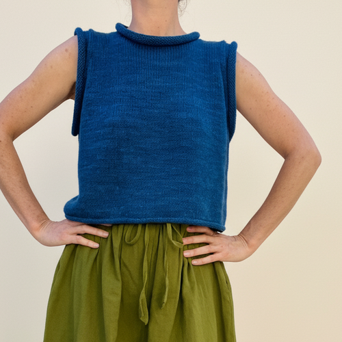 Sleeveless Bidya Sweater, indigo *botanical dye