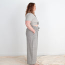 Rabina Trousers, black & white pinstripes