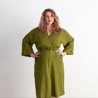 Gita Robe/ Wrap Dress, matcha green