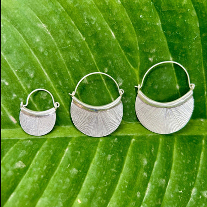 Silver Fan Hill Tribe Earrings