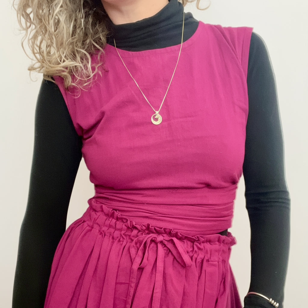 Simran Reversible Wrap Top, plum double dye