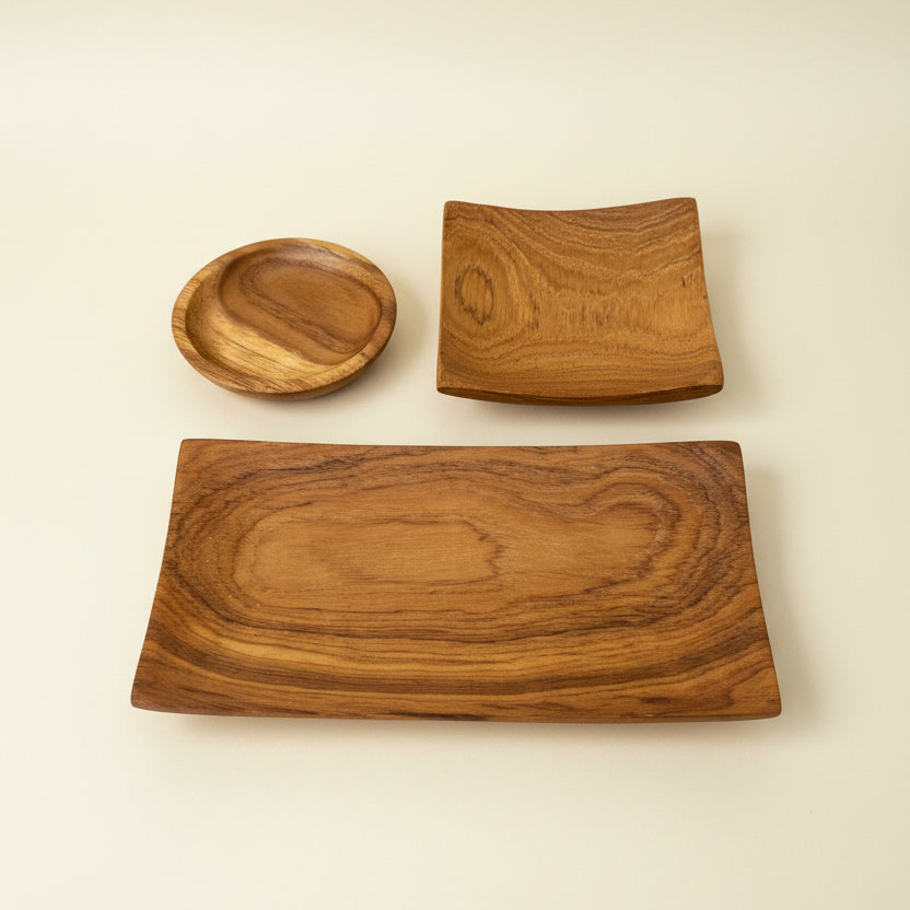 Handmade Teak Dish, various