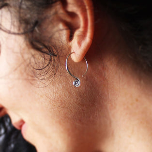 Spiral Drop Hill Tribe Earrings