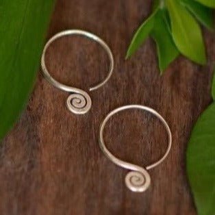 Spiral Drop Hill Tribe Earrings