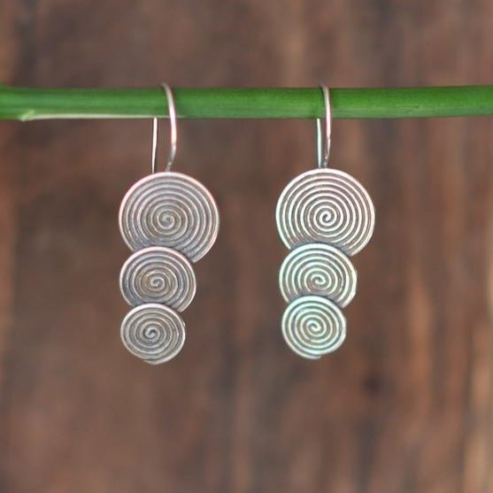 Triple Disk Hill Tribe Earrings