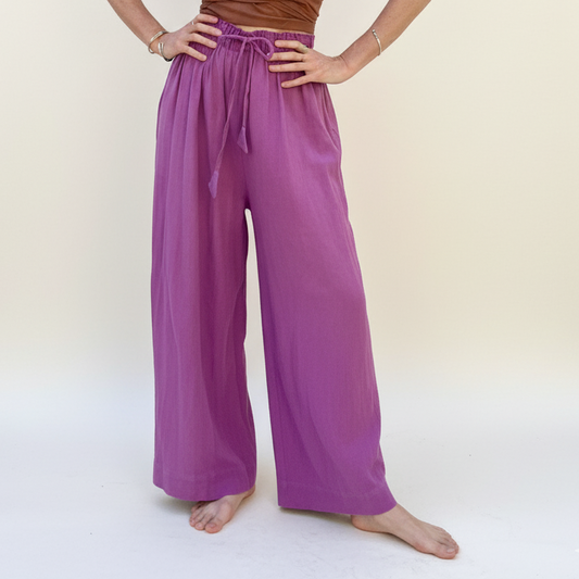 Rabina Trousers, purple single dye