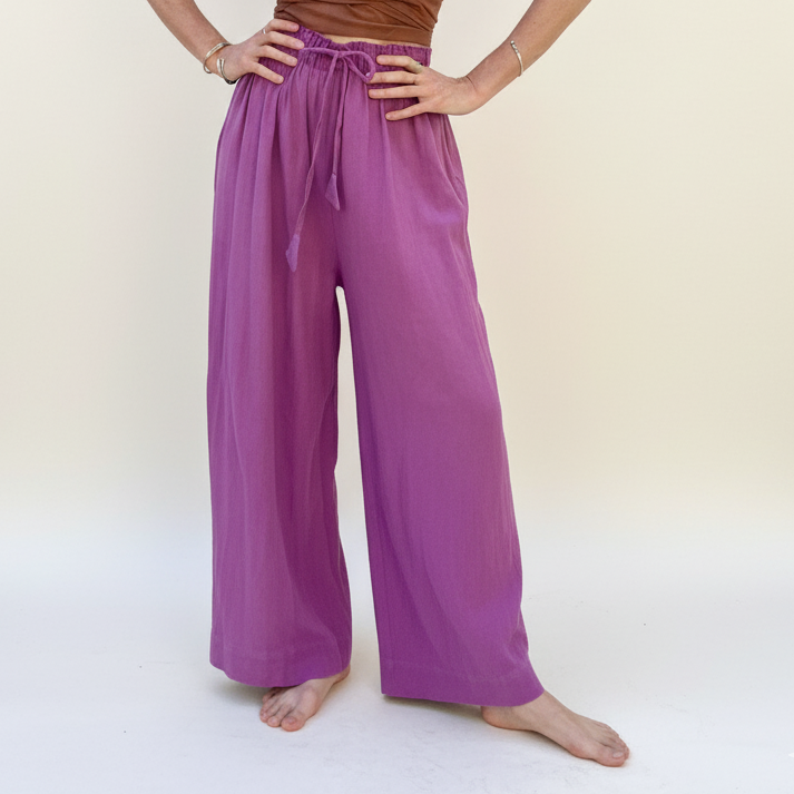 Rabina Trousers, purple single dye