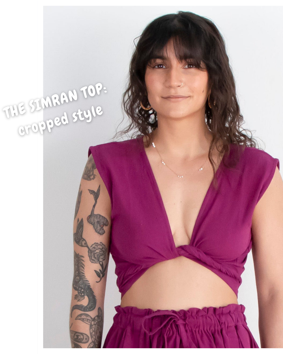 Simran Reversible Wrap Top, ocean teal double dye